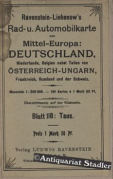 Bild des Verkufers fr Ravenstein-Liebenow' s Special-Rad- und Automobil-Karte von Mitteleuropa: Blatt 116: Taus. zum Verkauf von Antiquariat im Kloster