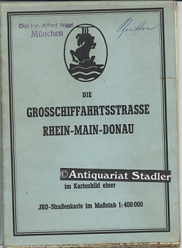 Immagine del venditore per Grosschiffahrtsstrasse Rhein-Main-Donau im Kartenbild einer IRO-Straenkarte im Mastab: 1:400.000. venduto da Antiquariat im Kloster