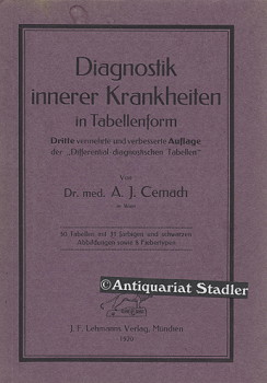 Bild des Verkufers fr Diagnostik innerer Krankheiten in Tabellenform. zum Verkauf von Antiquariat im Kloster