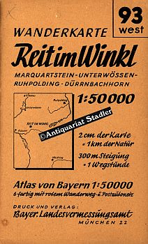 Reit im Winkl. 93 west. Marquardstein - Unterwössen - Ruhpolding - Dürrnbachhorn. Atlas von Bayer...