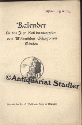 Kalender für das Jahr 1908.