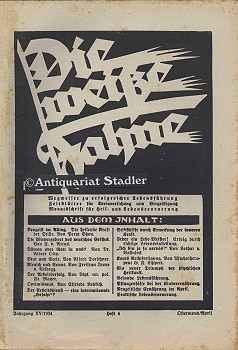 Die Weiße Fahne. XV. Jahrgang. 1. April 1934. Heft 4. Neugeist. Rechtes Denken, Gutes Reden, Rech...