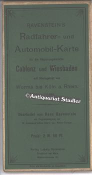 Bild des Verkufers fr Ravenstein's Rad- und Automobil-Karte fr die Regierungsbezirke Coblenz und Wiesbaden mit Rheingebiet von Worms bis Kln a. Rhein. zum Verkauf von Antiquariat im Kloster