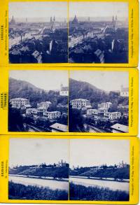 Bild des Verkufers fr 3 Stereo-Stdte-Aufnahmen von Dresden. Original-Fotografie; Auf Karton montiert. zum Verkauf von Antiquariat im Kloster
