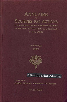 Annuaire des Societes par Actions et des principales Societes a responsabilite limitee du BAS-RHI...