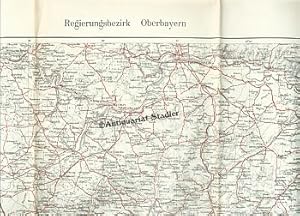 Regierungsbezirk Oberbayern Straßenkarte.