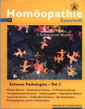 Seller image for Schwere Pathologien - Teil 2. Homopathie-Zeitschrift Heft 1/2004. for sale by Antiquariat im Kloster