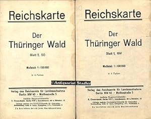 Der Thüringer Wald. Blatt 1, NW und Blatt 2, SO. Reichskarte. Zusammendruck 1926.
