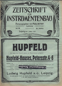 Zeitschrift für Instrumentenbau. 31. Jahrgang. 1. März 1911. Heft 16. Offizielles Organ der Beruf...