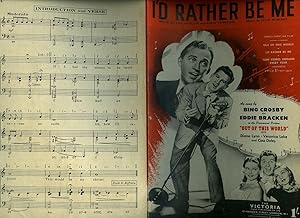 Bild des Verkufers fr I'd Rather Be Me [Vintage Piano Sheet Music] From the Paramount Movie Production of "Out of This World" zum Verkauf von Little Stour Books PBFA Member