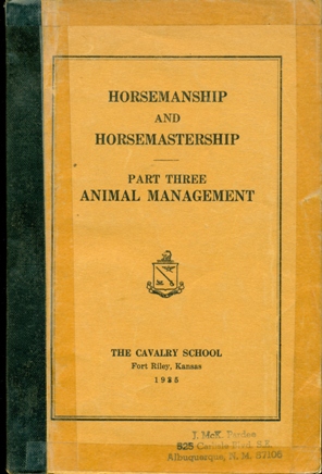 Seller image for Horsemanship and Horsemastership, Part III, Animal Management for sale by Don's Book Store