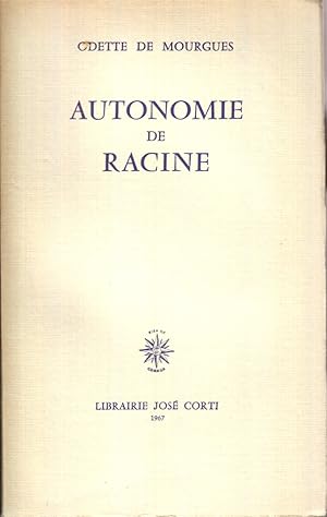 Seller image for Autonomie De Racine for sale by Jonathan Grobe Books