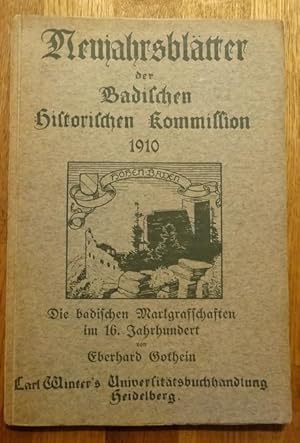 Bild des Verk�ufers f�r Die badischen Markgrafschaften im 16. Jahrhundert zum Verkauf von ANTIQUARIAT H. EPPLER