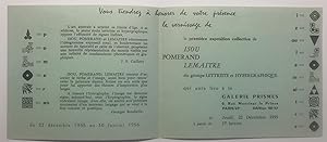 Bild des Verkufers fr Premier Exposition colective de Isou, Pomerand, Lemitre du group Lettriste et Hypergraphique zum Verkauf von Largine