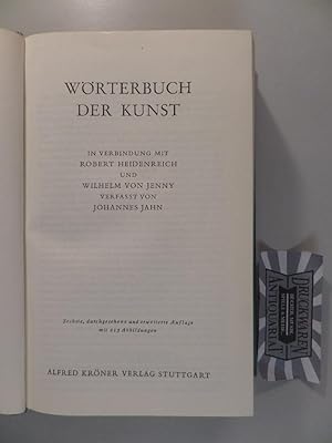 Bild des Verkufers fr Wrterbuch der Kunst. Krners Taschenbuchausgabe - Band 165. zum Verkauf von Druckwaren Antiquariat