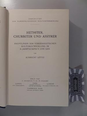 Bild des Verkufers fr Hethiter, Churriter und Assyrer : Hauptlinien d. vorderasiat. Kulturentwicklung im 2. Jahrtausend v. Chr. Geb. Instituttet for Sammenlignende Kulturforskning. Serie A: Forelesninger XVII. zum Verkauf von Druckwaren Antiquariat