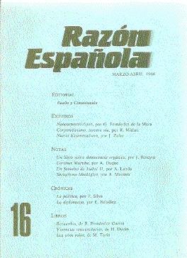 RAZÓN ESPAÑOLA Nº 16 (Marzo-Abril 1986)