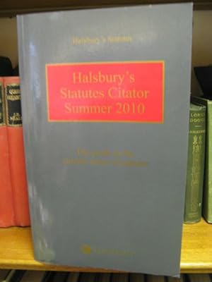 Bild des Verkufers fr Halsbury's Statutes: Halsbury's Statutes Citator Summer 2010 zum Verkauf von PsychoBabel & Skoob Books