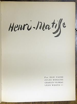 Image du vendeur pour HENRI-MATISSE mis en vente par Librairie de l'Univers