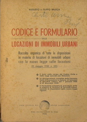 Imagen del vendedor de Codice e formulario delle locazioni di immobili urbani a la venta por Antica Libreria Srl