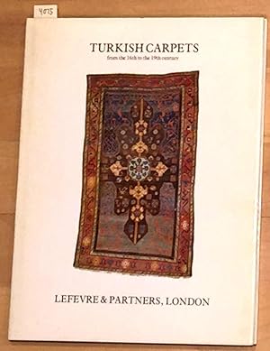 Bild des Verkufers fr Turkish Carpets from the 16th to the 19th century 4 February 1977 zum Verkauf von Carydale Books