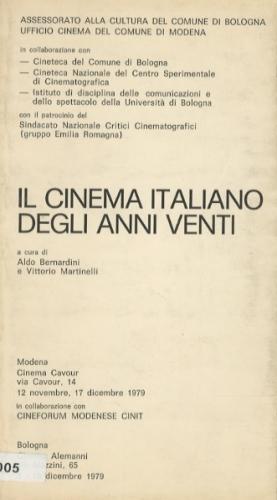 Seller image for Il cinema italiano degli anni Venti. for sale by LIBET - Libreria del Riacquisto