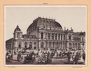 Börse, La Bourse, The Exchange, Chromolithographie um 1895 mit Blick auf eine Börse und reicher P...