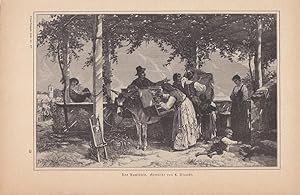 Der Hausierer, Bettler, Händler, Holzstich von 1888 nach einem Gemälde von L. Bianchi, Blattgröße...