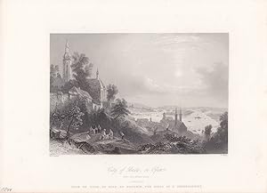 City of Buda, or Offen from the observatory, Stahlstich um 1845 von R. Wallis und W.H. Bartlett, ...