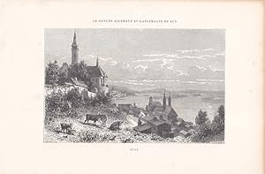Bude, Buda, Budapest, Holzstich um 1863 von Whitehead nach Girardet, Blattgröße: 15 x 22,5 cm, re...