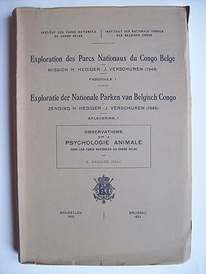 Exploration des Parcs Nationaux du Congo Belge. Mission H. Hediger - J. Verschuren (1948), fascic...