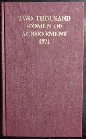 Bild des Verkufers fr Two Thousand Women of Achievement Volume three 1971 zum Verkauf von GuthrieBooks