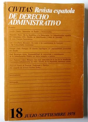 Imagen del vendedor de Civitas Revista espaola de Derecho Administrativo 18 Julio / Septiembre 1978 a la venta por Librera Salvalibros Express