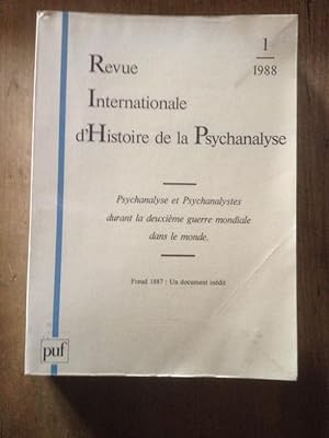 Immagine del venditore per La psychanalyse et les psychanalystes dans le monde durant la Deuxime Guerre mondiale - Freud 1887 : un document indit venduto da Librairie des Possibles