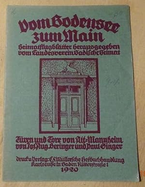Bild des Verkufers fr Tren und Tore in Alt-Mannheim zum Verkauf von ANTIQUARIAT H. EPPLER