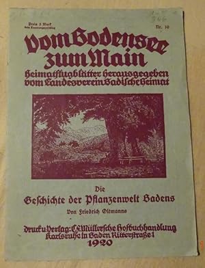 Bild des Verkufers fr Die Geschichte der Pflanzenwelt Badens zum Verkauf von ANTIQUARIAT H. EPPLER