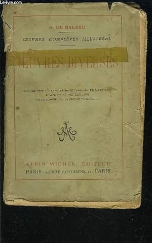 Immagine del venditore per OEUVRES DIVERSES- TOME 1- Monographie du rentier- Physiologie de l'employ- Trait de la vie lgante- Monographie de la presse parisienne venduto da Le-Livre