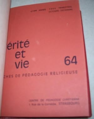 Verite et Vie: Fiches de Pedagogie Religieuse October-December 1964 #64