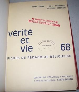 Verite et Vie: Fiches de Pedagogie Religieuse October-December 1965 #68