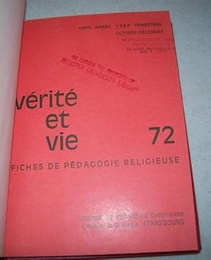 Verite et Vie: Fiches de Pedagogie Religieuse October-December 1966 #72