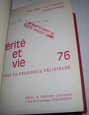 Verite et Vie: Fiches de Pedagogie Religieuse October-December 1967 #76