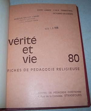 Verite et Vie: Fiches de Pedagogie Religieuse October-December 1968 #80