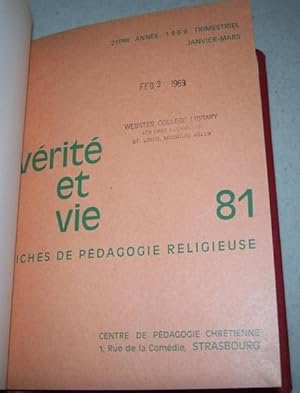 Verite et Vie: Fiches de Pedagogie Religieuse January-March 1969 #81