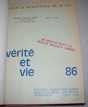 Verite et Vie: Fiches Pedagogiques April-June 1970 #86