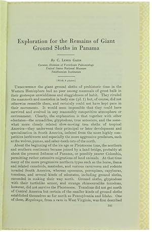 EXPLORATION FOR THE REMAINS OF GIANT GROUND SLOTHS IN PANAMA.: