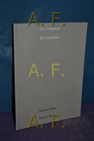 Seller image for On Formation / On Condition for sale by Antiquarische Fundgrube e.U.