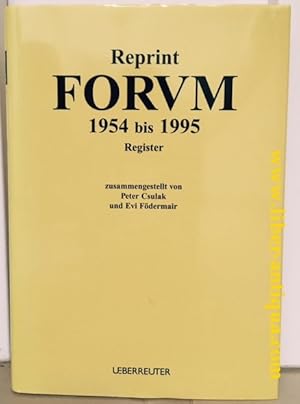 Reprint Forum 1954 bis 1995: Register