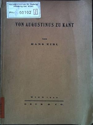 Bild des Verkufers fr Von Augustinus zu Kant. Wiener Soziologische Studien 1, zum Verkauf von books4less (Versandantiquariat Petra Gros GmbH & Co. KG)