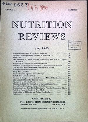 Seller image for Thyroxine Synthesis by Thyroid Tissue. - In : Vol. 4, Number 7 July/1946, Nutrition Reviews. for sale by books4less (Versandantiquariat Petra Gros GmbH & Co. KG)