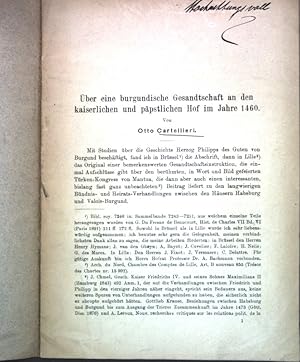 Immagine del venditore per ber eine burgundische Gesandtschaft an den kaiserlichen und ppstlichen Hof im Jahre 1460; Sonderdruck aus: k. A. venduto da books4less (Versandantiquariat Petra Gros GmbH & Co. KG)